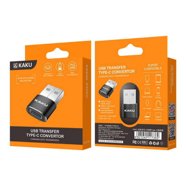 Kakusiga OTG adapter KSC-530 za prenos podatkov iz USB na Type C univerzal ČRN - Image 2