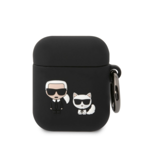 KARL LAGERFELD AirPods 1 / AirPods 2 Case -Full Bodies - črna - KLACA2SILKCK