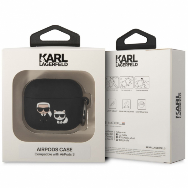 KARL LAGERFELD  AirPods 3 Case - Full Bodies - črne- KLACA3SILKCK - Image 3