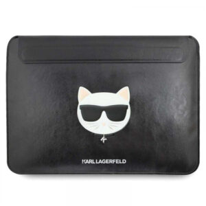 Originalen KARL LAGERFELD ovitek MackBookAir ali Pro ali prenosnik do 13,3" inch - Choupette s Head - črna mapa - KLCS133CHBK