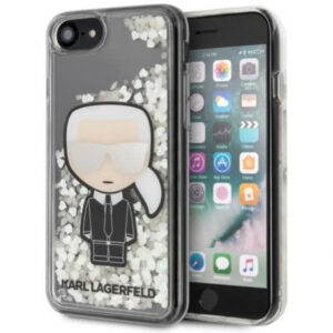 Originalen KARL LAGERFELD ovitek iPhone 6 ali 7 ali 8 ali SE 2020 - Glow in The Dark - Karl Full body - prozorna trda zaščita z bleščicami - KLHCI8GLGIRKL