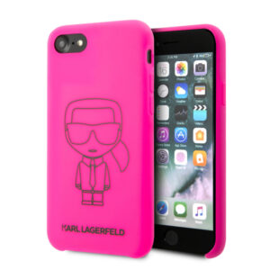 Originalen KARL LAGERFELD ovitek iPhone 7 ali 8 ali SE 2 (2020) - Karl Full Body Iconic - pink silikonska zaščita - KLHCI8SILFLPI