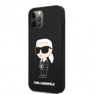 Originalen KARL LAGERFELD ovitek iPhone 12 / 12 Pro - IML NFT  Karls Full Body - črn silikonska zaščita - KLHCP12MSNIKBCK