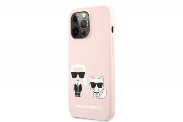 Originalen KARL LAGERFELD ovitek iPhone 13 / 13 Pro - Full Bodies - roza silikonska zaščita - KLHCP13LSSKCI