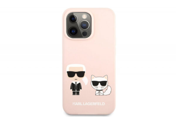 Originalen KARL LAGERFELD ovitek iPhone 13 / 13 Pro - Full Bodies - roza silikonska zaščita - KLHCP13LSSKCI - Image 2