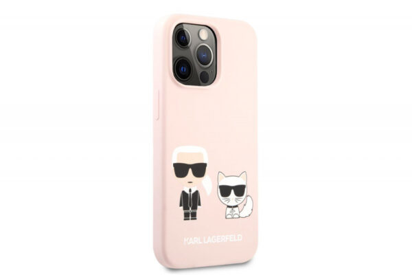 Originalen KARL LAGERFELD ovitek iPhone 13 / 13 Pro - Full Bodies - roza silikonska zaščita - KLHCP13LSSKCI - Image 3