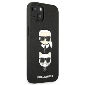 Originalen KARL LAGERFELD ovitek iPhone 13 6.1 - Heads - črna zaščita - KLHCP13MSAKICKCBK