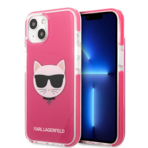 Originalen KARL LAGERFELD ovitek iPhone 13 6.1  - Choupetts head -pink silikonska zaščita - KLHCP13MTPECPI