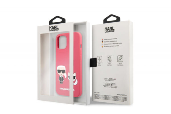 Originalen KARL LAGERFELD ovitek iPhone 13 mini - Full Bodies - pink silikonska zaščita- KLHCP13SSSKCP - Image 6