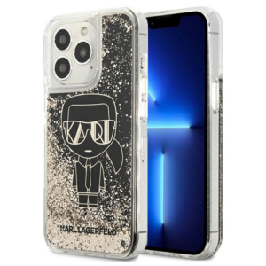 Originalen KARL LAGERFELD ovitek iPhone 13 Pro Max - Getsby Full Body - črna trda zaščita z bleščicami - KLHCP13XLGGKBK