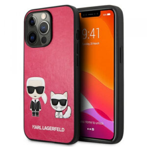 Originalen KARL LAGERFELD ovitek iPhone 13 Pro Max - Full Body Icon - roza - KLHCP13XPCUSKCP