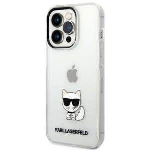 Originalen KARL LAGERFELD ovitek iPhone 14 Pro  - Choupette Logo - prozoren ovitek - KLHCP14LCTTR