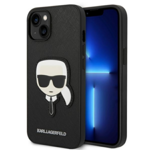 Originalen KARL LAGERFELD ovitek iPhone 14 Plus 6.7 - Karls Head - črna zaščita - KLHCP14MSAPKHK