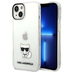 Originalen KARL LAGERFELD ovitek iPhone 14 6.1 - Choupette Logo - prozoren ovitek - KLHCP14SCTTR