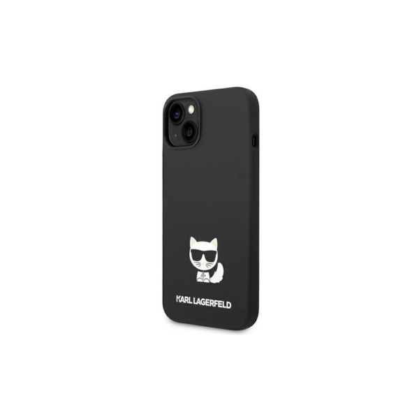 Originalen KARL LAGERFELD ovitek iPhone 14 6.1  - Choupette Body - črn silikonska zaščita - KLHCP14SSLCTBK