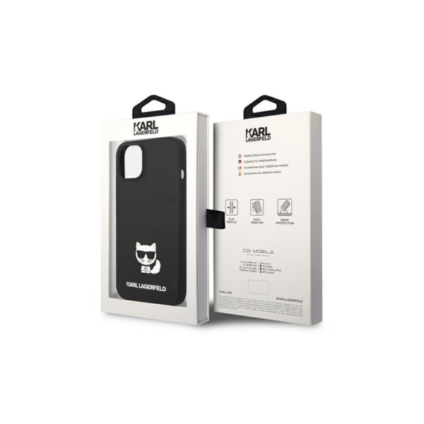 Originalen KARL LAGERFELD ovitek iPhone 14 6.1  - Choupette Body - črn silikonska zaščita - KLHCP14SSLCTBK - Image 4
