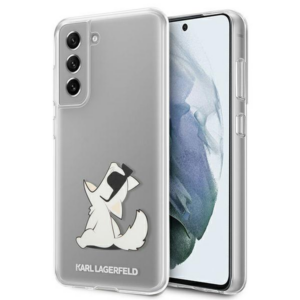 Originalen KARL LAGERFELD ovitek Samsung Galaxy S21 FE G990 - Choupette Fun - prozorna zaščita - KLHCS21FCFNRC