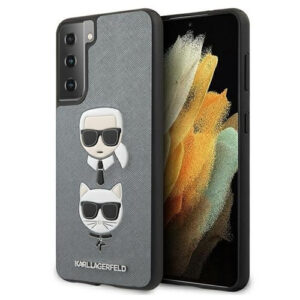 Originalen KARL LAGERFELD ovitek Samsung Galaxy S21 Ultra G998 - Heads - siva zaščita - KLHCS21LSAKICKCSL