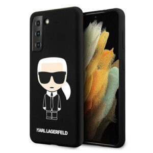 Originalen KARL LAGERFELD ovitek Samsung Galaxy S21 Plus G996 - Full Body Iconic - črna silikonska zaščita - KLHCS21MSLFKBK