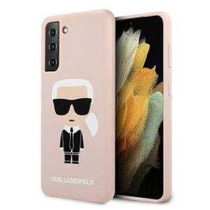 Originalen KARL LAGERFELD ovitek Samsung Galaxy S21 G991 - Full Body Iconic - roza silikonska zaščita - KLHCS21SSLFKPI