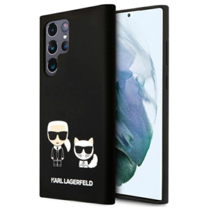 Originalen KARL LAGERFELD ovitek Samsung Galaxy S22 Ultra 5G črn - Full Bodies - silikonska zaščita - KLHCS22LSSKCK
