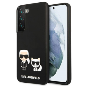 Originalen KARL LAGERFELD ovitek Samsung Galaxy S22 Plus 5G - Full Bodies - črn silikonska zaščita - KLHCS22MSSKCK