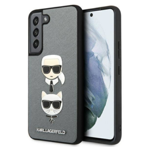 Originalen KARL LAGERFELD ovitek Samsung Galaxy S22 5G - Heads -  siva zaščita - KLHCS22SSAKICKCSL