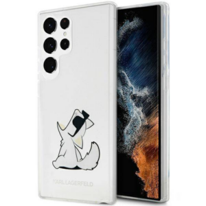 Originalen KARL LAGERFELD ovitek Samsung Galaxy S23 Ultra 5G - Choupette Fun - prozoren ovitek - KLHCS23LCFNRC