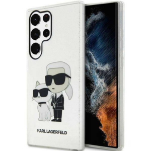 Originalen KARL LAGERFELD ovitek Samsung Galaxy S23 Ultra 5G - Glitter IML NFT Full Bodies - prozoren ovitek z bleščicami -KLHCS23LHNKCTGT