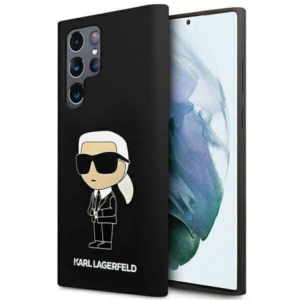 Originalen KARL LAGERFELD ovitek Samsung Galaxy S23 Ultra 5G - IML NFT Karls Full Body - črn silikonska zaščita -  KLHCS23LSNIKBCK
