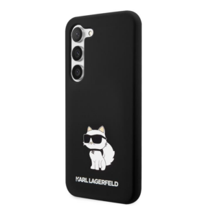 Originalen KARL LAGERFELD ovitek Samsung Galaxy S23 Plus 5G- IML NFT Choupette Body - črn silikonska zaščita - KLHCS23MSNHBCK