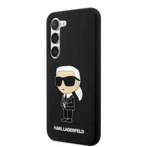 Originalen KARL LAGERFELD ovitek Samsung Galaxy S23 5G - IML NFT Karls Full Body -  črn silikonska zaščita - KLHCS23SSNIKBCK