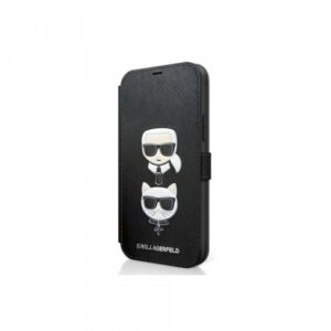 Originalen KARL LAGERFELD ovitek iPhone 12 Pro Max - Karls head - knjiga črna - KLFLBKP12LSAKICKCBK