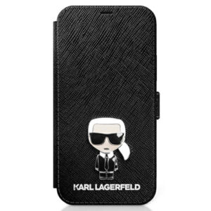 Originalen KARL LAGERFELD ovitek iPhone 12 / 12 Pro - Karls Full Body - knjiga črna - KLFLBKP12MIKMSBK