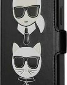 Originalen KARL LAGERFELD ovitek iPhone 12 in 12 Pro - Karl and Choupette - knjiga črna - KLFLBKSP12LFKICKC