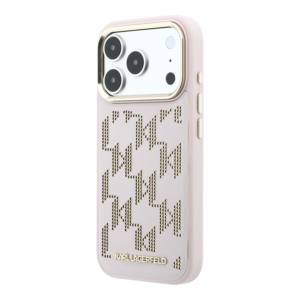 Karl Lagerfeld MagSafe ovitek PU Perforated Monogram za Apple iPhone 17 Pro Max / iPhone 18 Pro Max, roza - KLHMP17X6PPMDPP