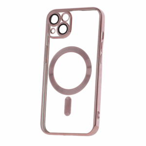 Magshiny ovitek za Samsung Galaxy S24 FE Magsafe - prozoren z roza obrobo