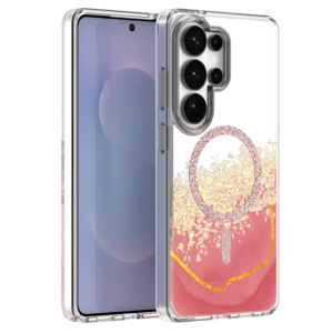 Marmor Glitter MagSafe za Samsung Galaxy S26 Ultra 5G - prozorno roza z bleščicami