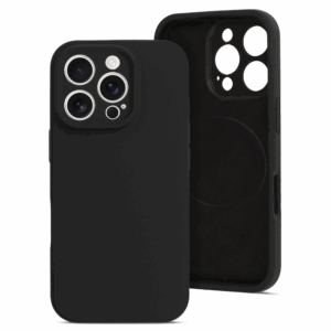 Mat Liquid silikonski ovitek z MagSafe za iPhone 16 Pro Max - črn