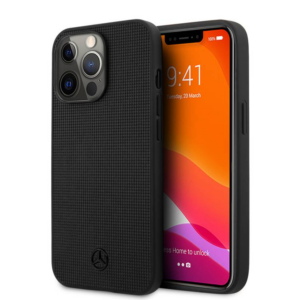 Mercedez-Benz ovitek MEHCP13XMBLBK ovitek za iPhone 13 Pro Max - usnjen črn