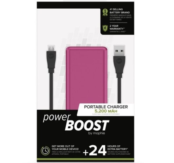 Mophie zunanja baterija powerbank 5100 mAh - pink - Image 2