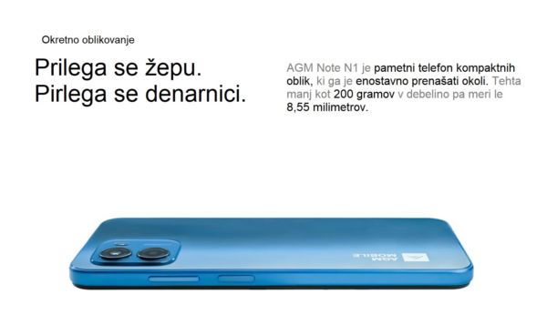 AGM pametni telefon Note N1 8GB/128GB DS Android 13, Kamera 50MP črn - Image 11