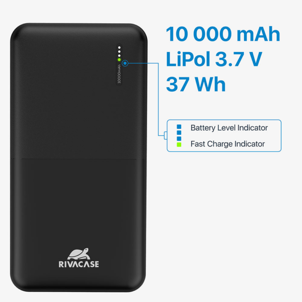 RIVACASE VA2531 zunanja baterija powerbank 10.000 mAh 18W - črna - Image 14