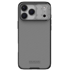 Nillkin CamShield PRO ovitek za Apple iPhone 17 Pro Max / 18 Pro Max – prozorno črn