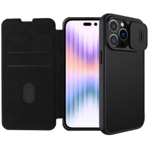 Nillkin preklopna torbica QIN Pro z zaščito kamere za iPhone 14 Pro - črna