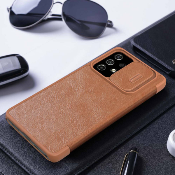 Nillkin preklopna torbica QIN Pro z zaščito kamere za Samsung Galaxy A54 - rjava - Image 5