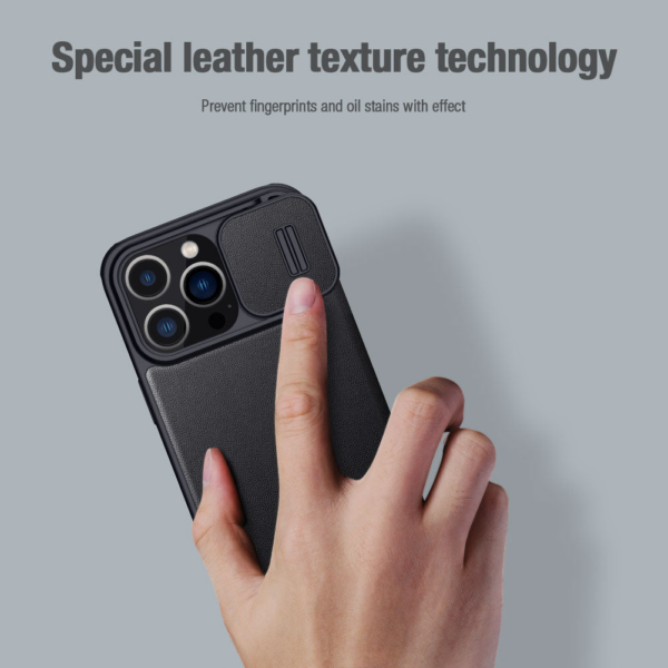 Nillkin preklopna torbica QIN Pro z zaščito kamere za iPhone 14 Pro Max - črna - Image 6