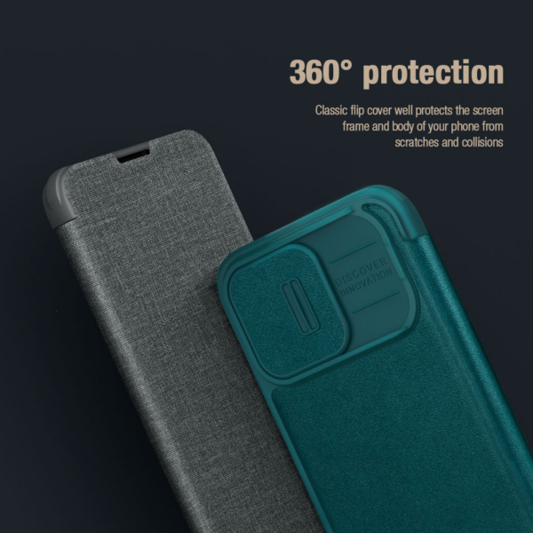 Nillkin preklopna torbica QIN Pro z zaščito kamere za iPhone 14 Pro Max - črna - Image 7