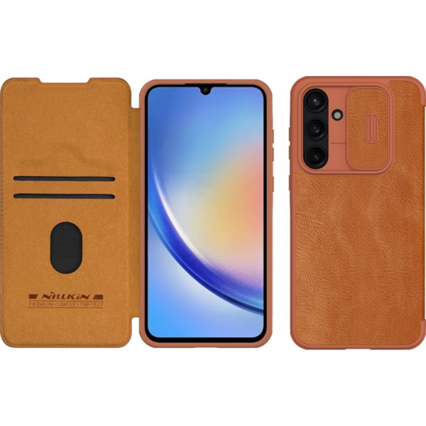 Nillkin preklopna torbica QIN Pro z zaščito kamere za Samsung Galaxy A55 - rjava - Image 7