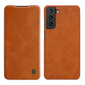 Nillkin preklopna torbica QIN za Samsung Galaxy S21 FE G990 - rjava